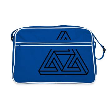 impossible figure Escher triangle geometry hipster - Retro Bag - blue/white - Front