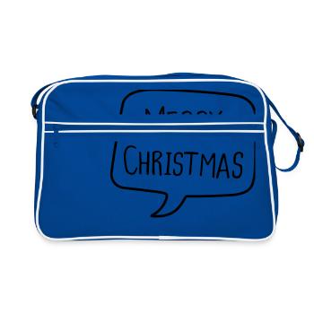 MERRY CHRISTMAS - Retro Tasche - Blau/Weiß - Vorne
