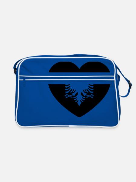 Albanien - Retro Tasche - Blau/Weiß - Vorne