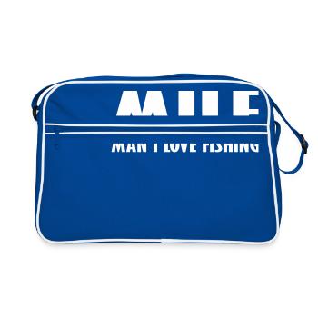 homme que j’aime la pêche - Sac Retro - bleu/blanc - Devant