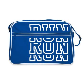 Run Run Run - Running Shirt - Marathon - Jogger - Retro Bag - blue/white - Front