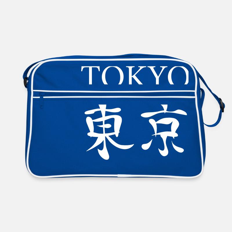 Tokyo - Retro Tasche - Blau/Weiß