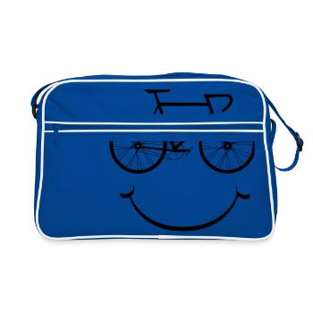 Cadeau pour masque facial cycliste - Sac Retro - bleu/blanc - Devant