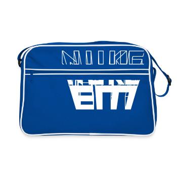 Nuke Em 3D text - Retro Bag - blue/white - Front