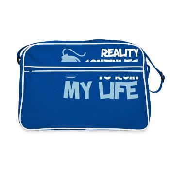 Citations drôles. Citation. Humour. cadeau - Sac Retro - bleu/blanc - Devant