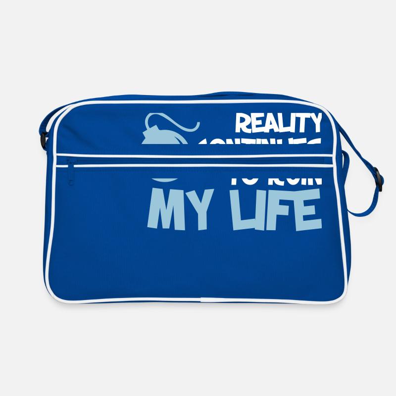 Funny Quotes. Zitat. Humor. Geschenk - Retro Tasche - Blau/Weiß