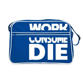le travail consomme le - Sac Retro - bleu/blanc - Devant