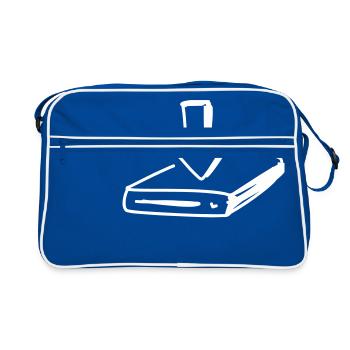 Disque dur avec flèche - Sac Retro - bleu/blanc - Devant