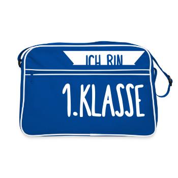 Je suis 1 classe - Sac Retro - bleu/blanc - Devant