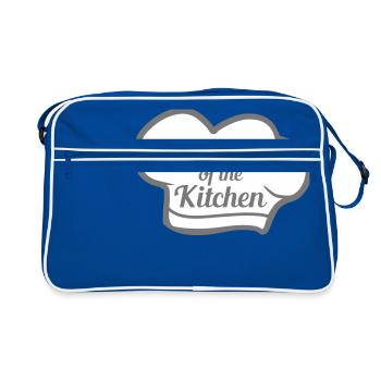 king of the kitchen king emblem chef hat hat c - Retro Bag - blue/white - Front