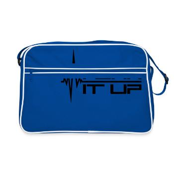 battement de coeur de fréquence cardiaque tournez vers le haut des traits de barre - Sac Retro - bleu/blanc - Devant