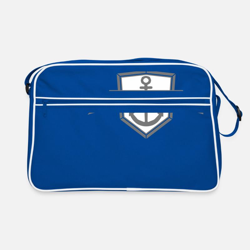 schild wappen banner text name geankert anker werf Retro Tasche