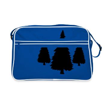black 3 baeume silhouette christmas tree weihnac - Retro Bag - blue/white - Front