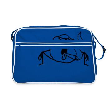stoned kiffen stony hemp weed smoking joi - Retro Bag - blue/white - Front