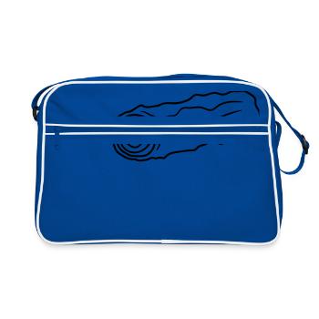 silhouette wood floor firewood huette holzscheit rind - Retro Bag - blue/white - Front