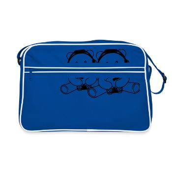team 2 friends couple duo gamble gamer console contr - Retro Bag - blue/white - Front