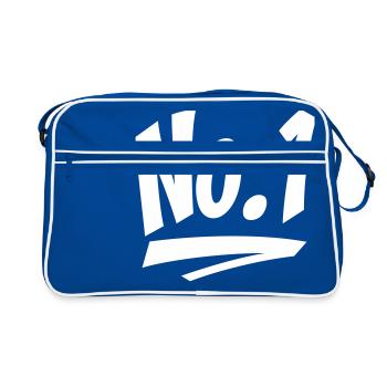 Nummer eins - Retro Tasche - Blau/Weiß - Vorne