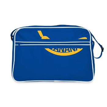 jaune texte banana logo fruits banane délicieux sain il - Sac Retro - bleu/blanc - Devant