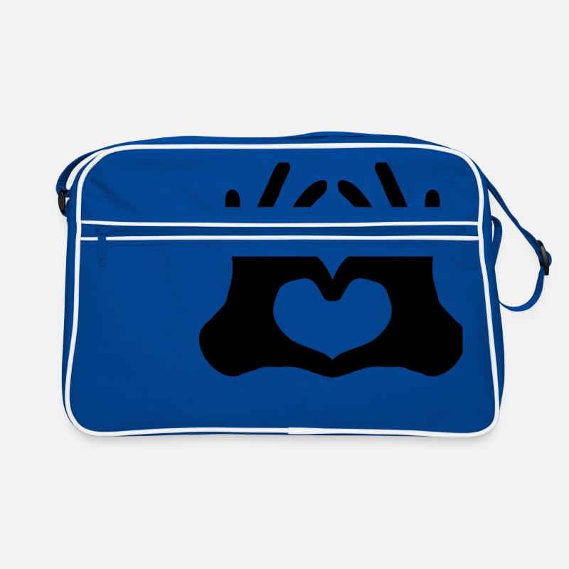 outlined 2 haende paar hand sign half heart Retro Bag