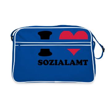 J'aime les services sociaux - Sac Retro - bleu/blanc - Devant