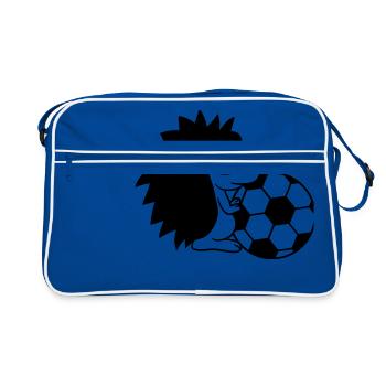 jouer au football ballon sport club dangereux pla - Sac Retro - bleu/blanc - Devant