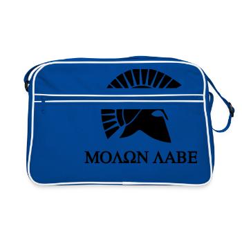 Casque Molon Labe Sparta Spartan Spartacus - Sac Retro - bleu/blanc - Devant
