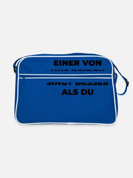 Einer Von Uns Beiden Singt Besser Als Du - Retro Tasche - Blau/Weiß