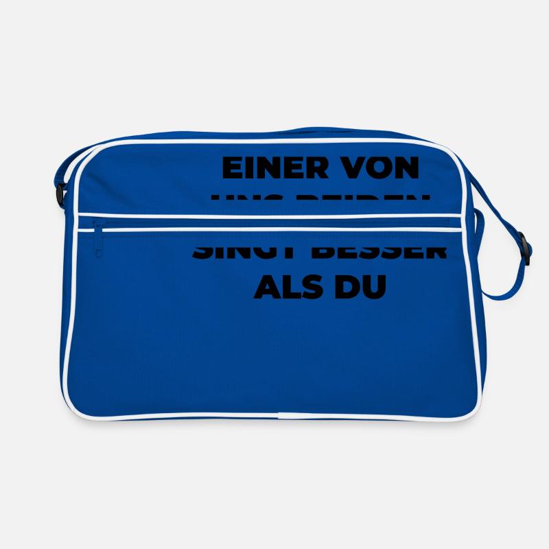 Einer Von Uns Beiden Singt Besser Als Du - Retro Tasche - Blau/Weiß