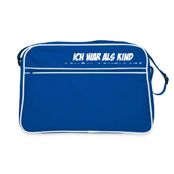 Als Kind als Kind schon Scheisse - Retro Tasche - Blau/Weiß - Vorne