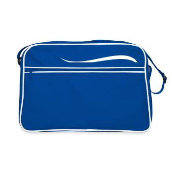 Curved line decor - Retro Bag - blue/white - Front