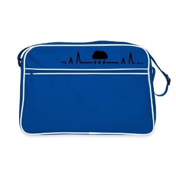 Heartbeat rain cloud rain cloud autumn weather - Retro Bag - blue/white - Front