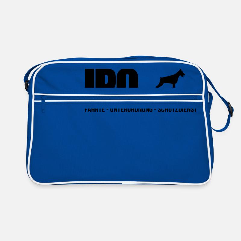 IPO DOBERMANN kupiert - Retro Tasche - Blau/Weiß