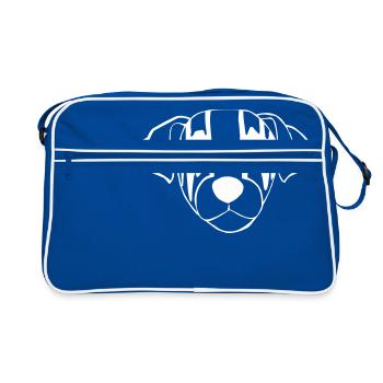 Black Metal chien - Sac Retro - bleu/blanc - Devant