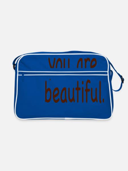 you are beautiful. - Retro Bag - blue/white - Front