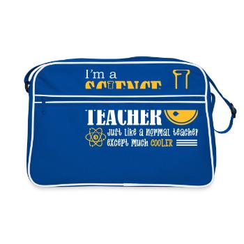 I'm A Science Teacher - Retro Tasche - Blau/Weiß - Vorne