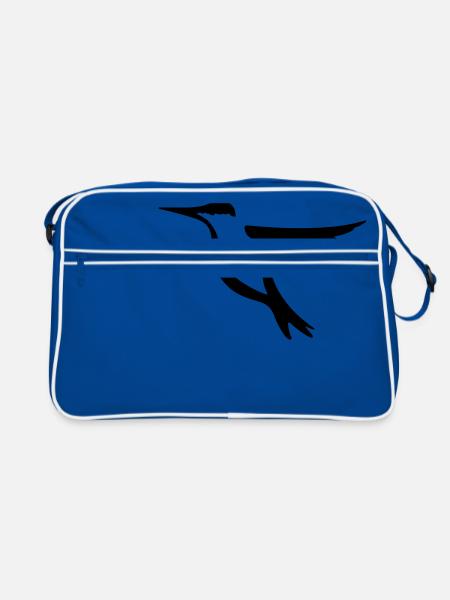 Hummingbird 2 - idée de cadeau d'oiseau - Sac Retro - bleu/blanc - Devant