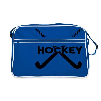 Hockey lettering with rackets field hockey - Retro Bag - blue/white - Front