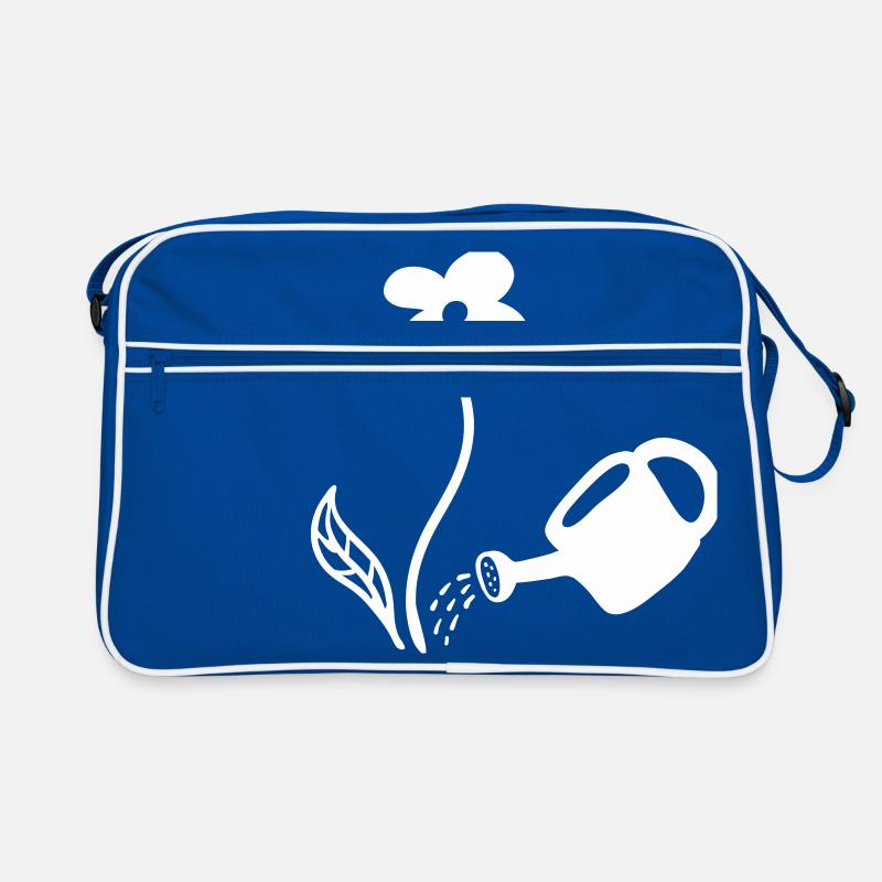 Blumen gießen - line Retro Tasche