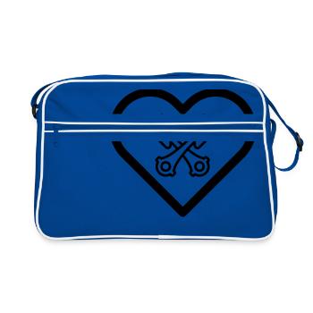Heart symbol piston engine car fridays for cubic capacity - Retro Bag - blue/white - Front