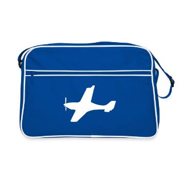 Aviateur pilote d'aviateur motorisé d'avion motorisé - Sac Retro - bleu/blanc - Devant