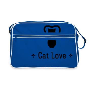 Amour de chat - Sac Retro - bleu/blanc - Devant