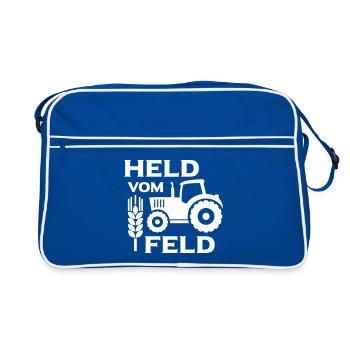 Held vom Feld (Bauer) - Retro Tasche - Blau/Weiß - Vorne