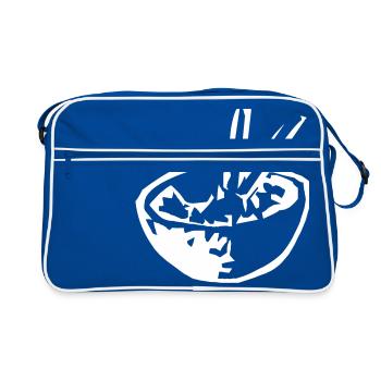 Schuessel mit Essen - Retro Tasche - Blau/Weiß - Vorne