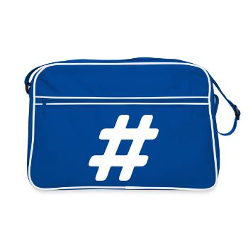 Hashtag - Retro Tasche - Blau/Weiß - Vorne