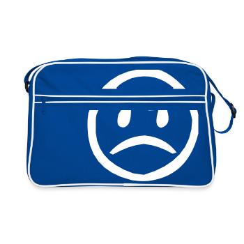 Böses Smiley - Retro Tasche - Blau/Weiß - Vorne