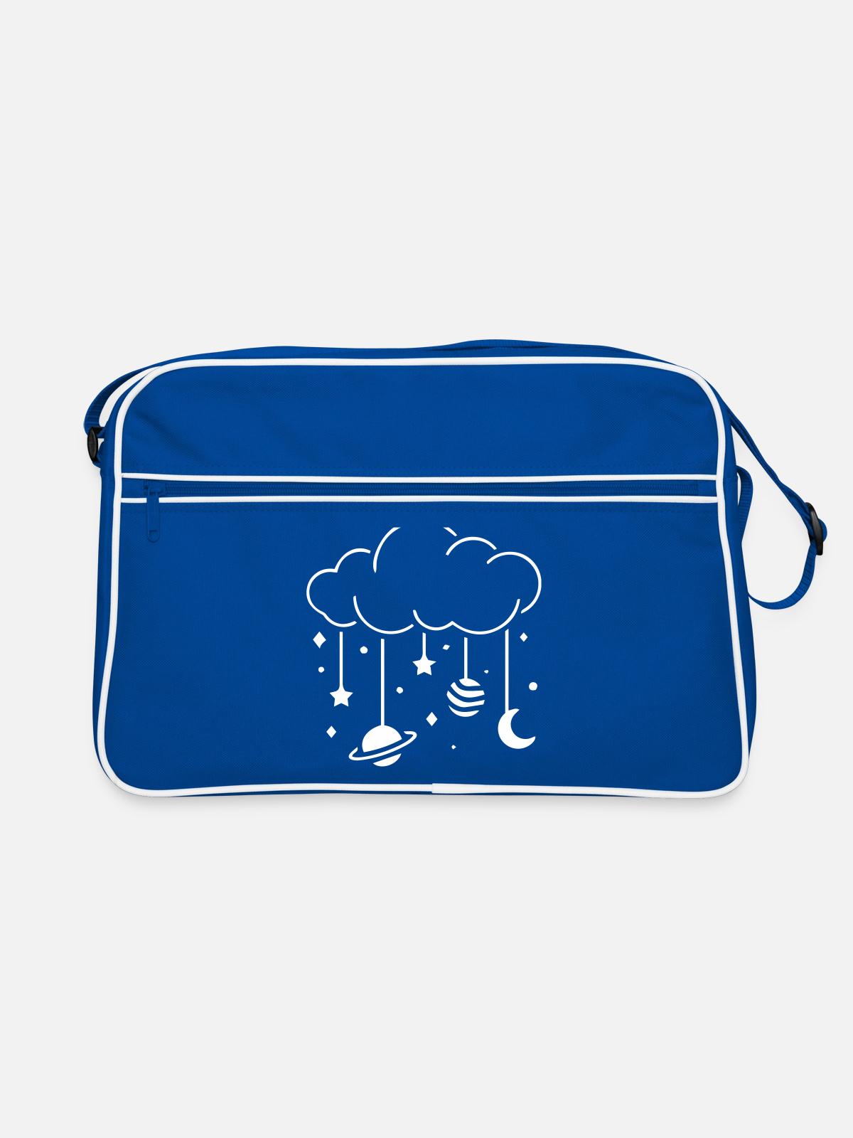 Clouds at night mobile - Retro Bag - blue/white - Front