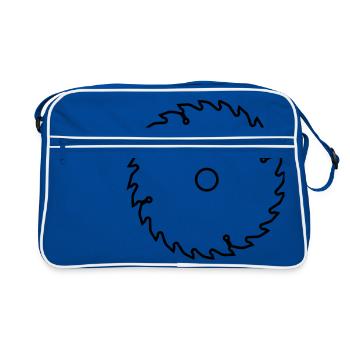 Sägeblatt - hacksaw blade - Retro Tasche - Blau/Weiß - Vorne