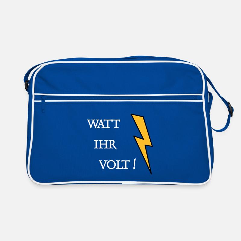 Watt Ihr Volt - Retro Tasche - Blau/Weiß