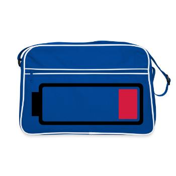 Battery low - Retro Bag - blue/white - Front