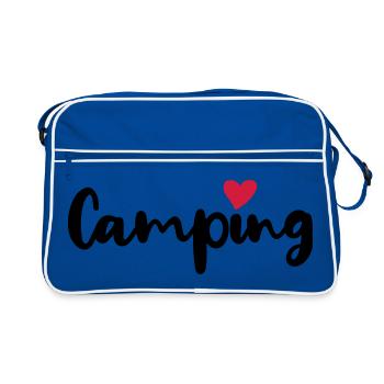 Camping Camper Coeur Vacances d’été Camping-car Fan - Sac Retro - bleu/blanc - Devant